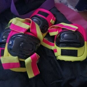 Neon Pink and Yellow Knee Pads And Elbow Pads